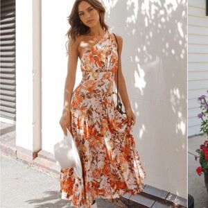 Petal & Pup Women’s Marietta Dress Size 10 Orange Floral